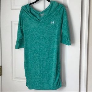 Under armour top with hood